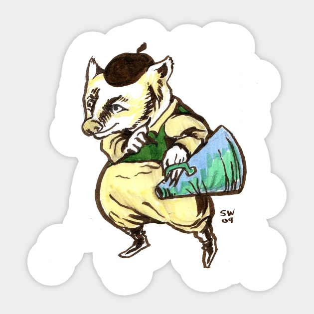 Director Wombat Sticker by CoolCharacters